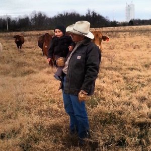 JD, Pawpaw, and cows.
